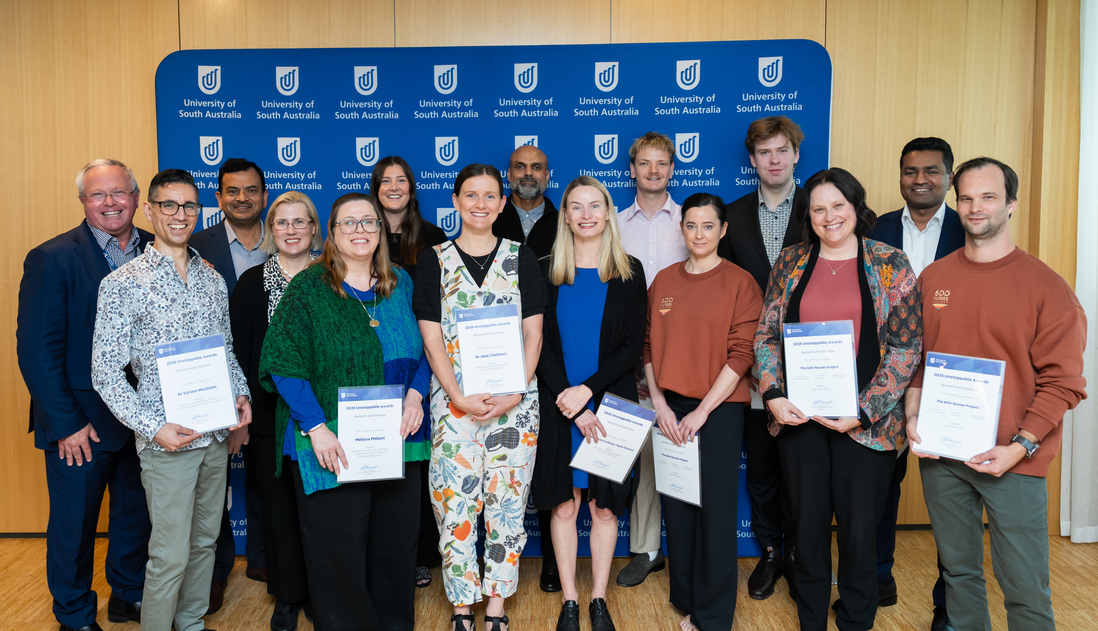 2025 Unstoppable Awards - Research & Enterprise Winners with Deputy Vice Chancellor: Research & Enterprise, Professor Peter Murphy