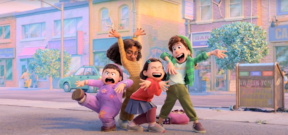 A vibrant still from Pixar&rsquo;s new heart-warming smash &lsquo;Turning Red&rsquo;. 