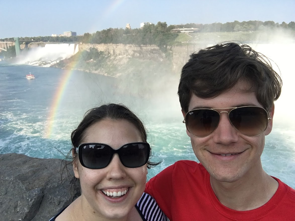 Jessica and partner, Jim Hughes at Niagara in 2017 also a UniSA PhD graduate and Pharmacometrician at Pfizer.