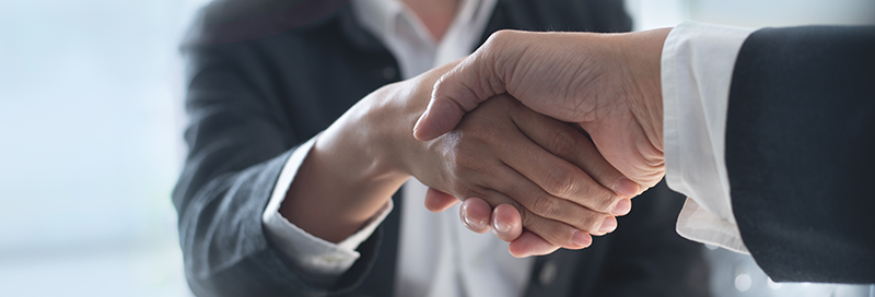 Two people shaking hands