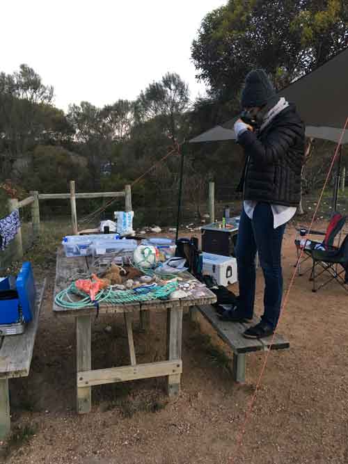 Woznicka on location near the Nullarbor Plain.