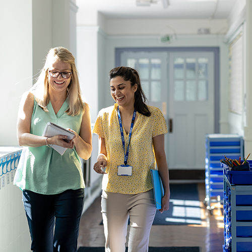 two teachers talking