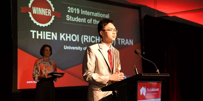 Thien Khoi (Richard) Tran is StudyAdelaide&rsquo;s joint International Student of the Year.