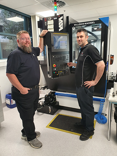 Willemin-Macodel SA applications manager Jim Davis and ANFF-SA microfabrication engineer Mark Cherrill.