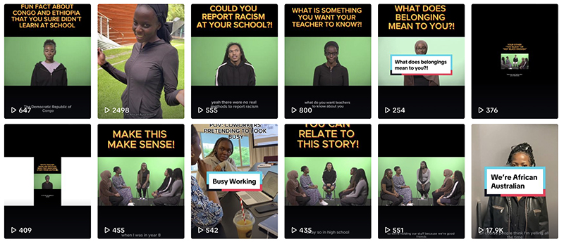 TikTok videos&nbsp;developed by Black African youth co-researchers in partnership with&nbsp;UniSA